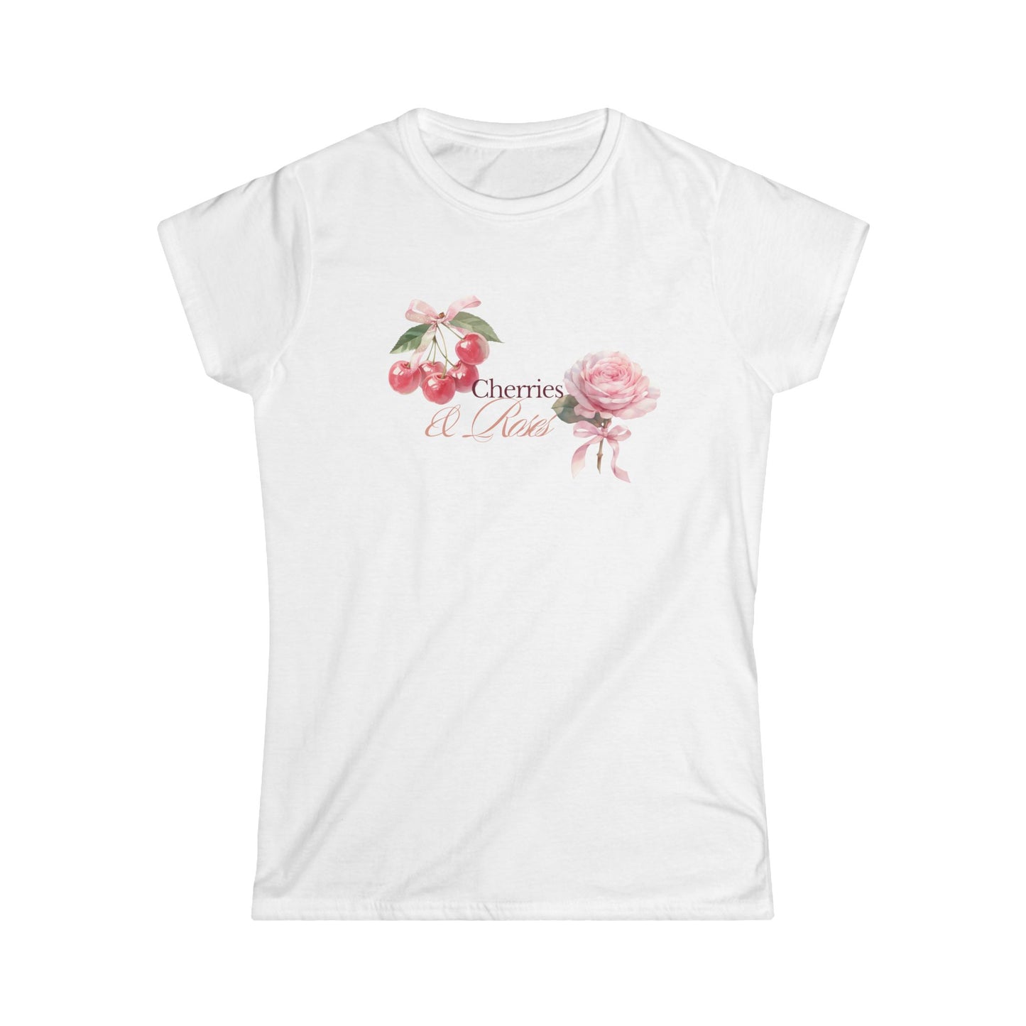 Aesthetic and Vintage "Cherries & Roses" Women's Tee